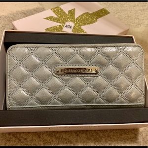 Silver Quilted Sparkle Leather Wallet